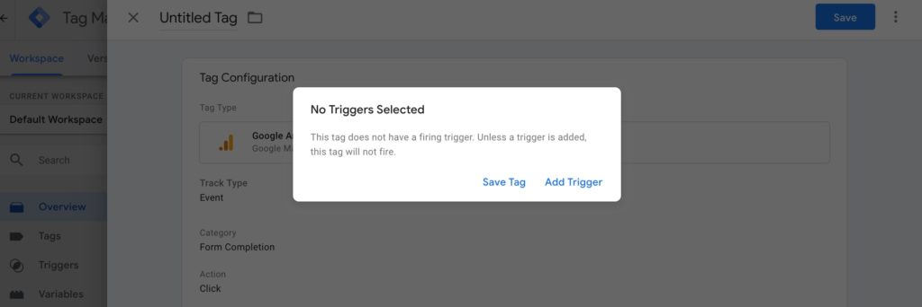 Google Tag Manager Add Trigger