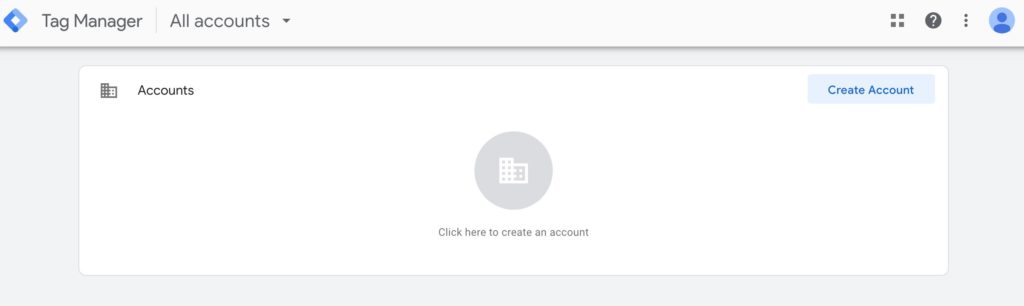 Google Tag Manager Create Account